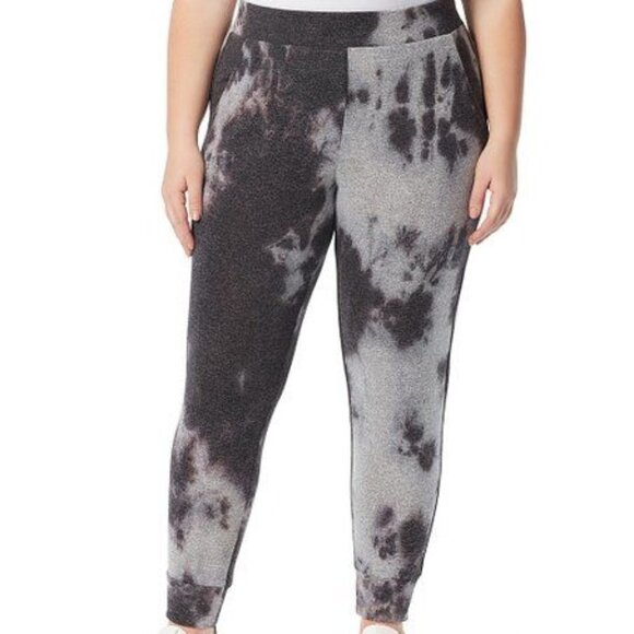 Jessica Simpson Women's Riya Pull on Jogger Pant Size 2X Black Tie Dye - Picture 1 of 8
